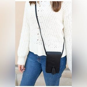 K. Carroll Accessories Harper Crossbody Black Leather
